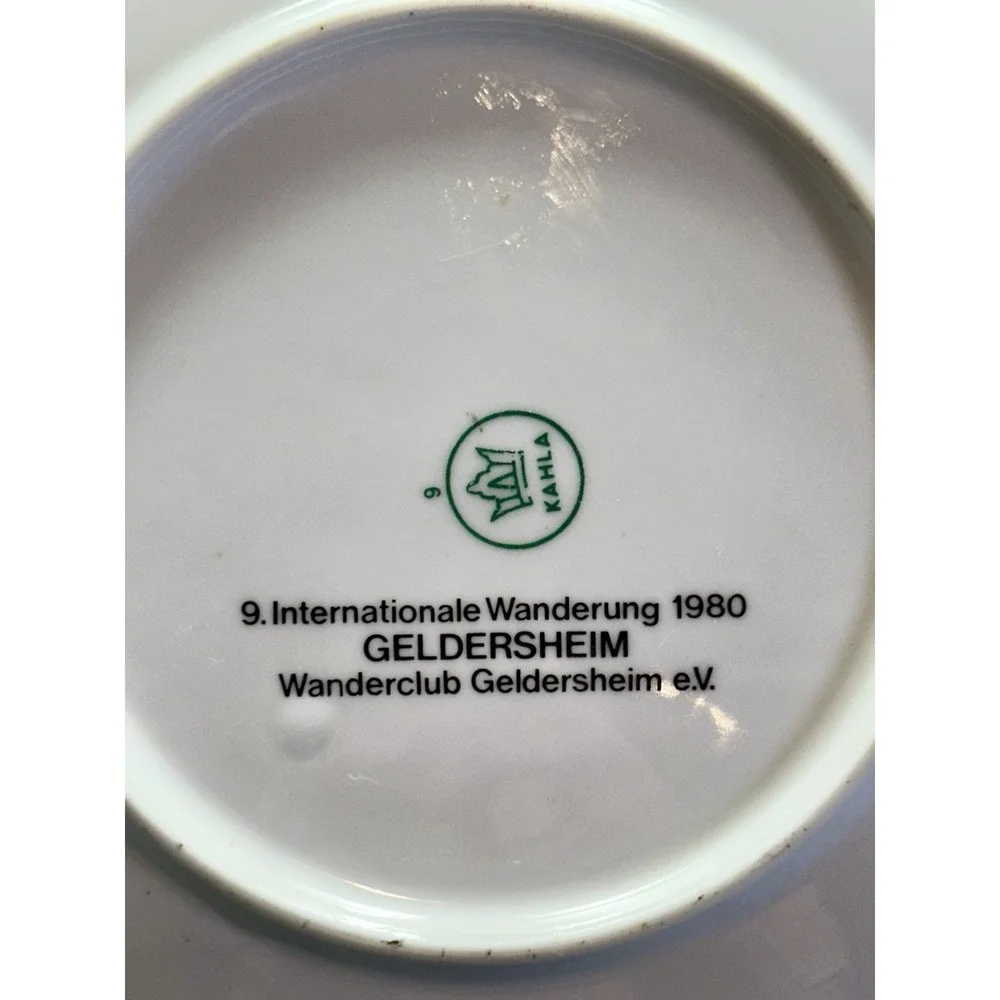 Vintage 1980 Kahla Germany Spring Plate Geldersheim Intl. Hike Frühlings Scene